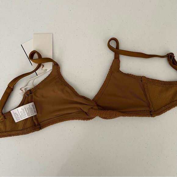 NWT Good American Bikini Swim Bathings Suit Always Fit Twist Top Bronze Brown XS - Picture 4 of 10